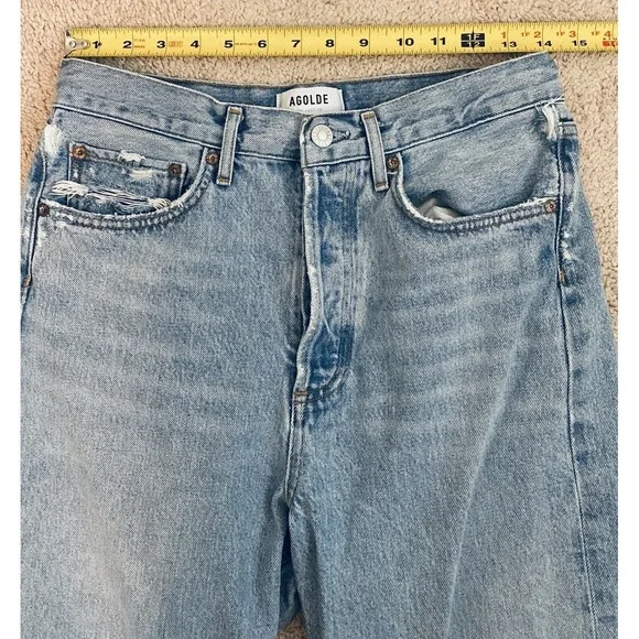 Agolde 90s Jeans Women's Sz 27 High Rise Straight Leg Denim Organic Cotton Pants - Picture 9 of 12